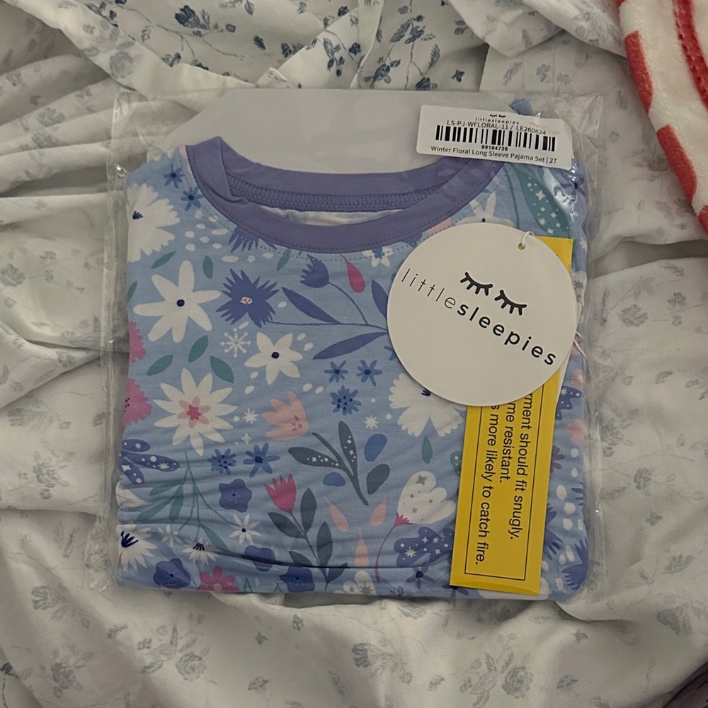 Little Sleepies winter floral long sleeve pajama set 2T